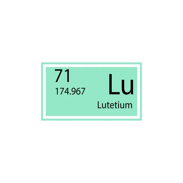 Periodic Table Elementu Lutetu Ikona Element Ikona Znak Chemicznych Premium — Wektor stockowy