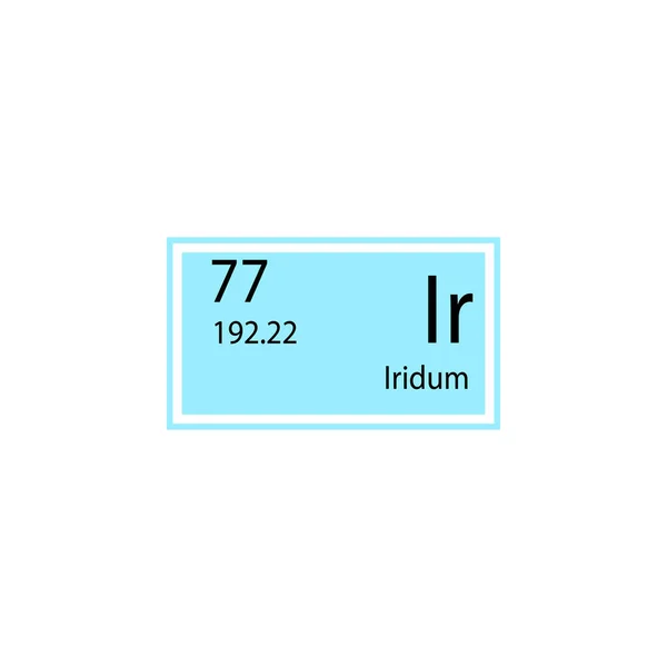 Періодична Піктограма Елемента Таблиці Iridum Елемент Значка Хімічного Знаку Значок — стоковий вектор
