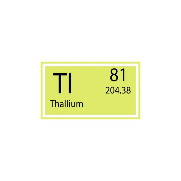 Значок Элемента Таллия Периодической Таблицы Элемент Иконки Химического Знака Премиум — стоковый вектор