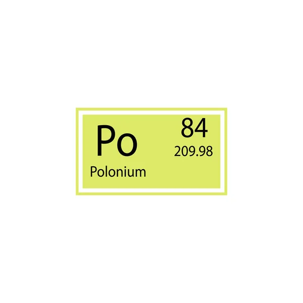 Значок Полония Элемента Периодической Таблицы Элемент Иконки Химического Знака Премиум — стоковый вектор