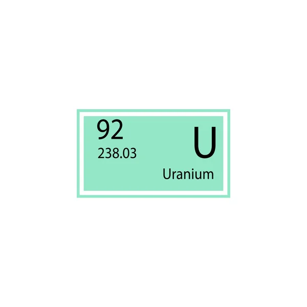 Periodic Table Element Ikona Uranu Element Ikona Znak Chemicznych Premium — Wektor stockowy