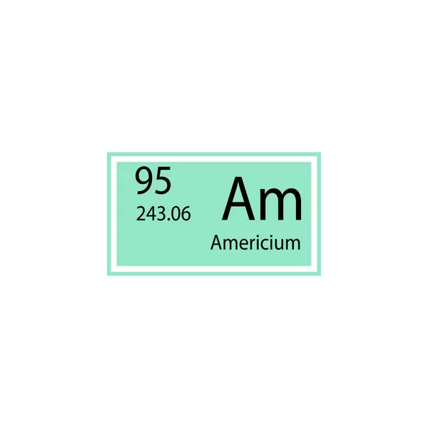 Значок Элемента Периодической Таблицы Americium Элемент Иконки Химического Знака Премиум — стоковый вектор