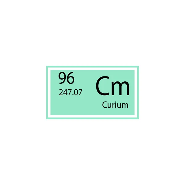 Periodic Table Elementu Curium Ikona Element Ikona Znak Chemicznych Premium — Wektor stockowy