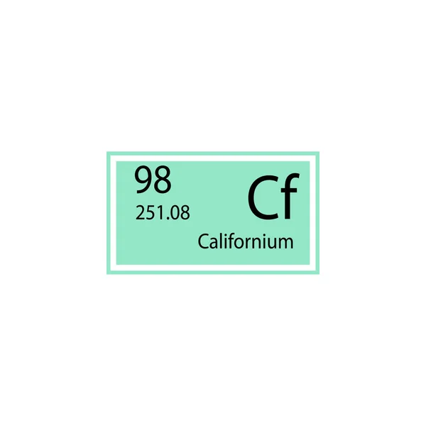 Periodic Table Element Californium Icon Element Chemical Sign Icon Premium — Stock Vector