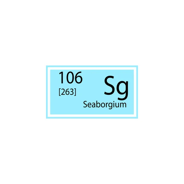 Періодична Значок Елемента Таблиці Seaborgium Елемент Значка Хімічного Знаку Значок — стоковий вектор