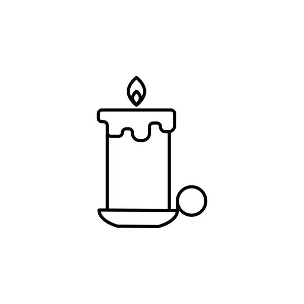 Christmas Candle Outline Icon Element New Year Illustration Premium Quality — Stock Vector