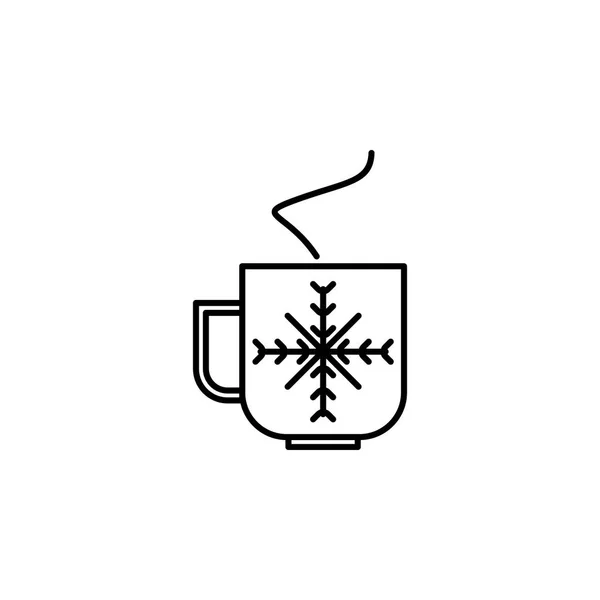 Рождество Значок Очертания Чашки Элемент Новогодней Иллюстрации Премиум Качество Графического — стоковый вектор