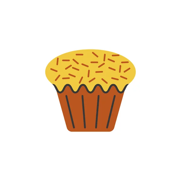 Kuchen Cupcake Farbe Symbol Element Von Weihnachten Und Neujahr Illustration — Stockvektor