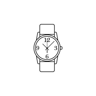 Klasik Analog erkek kol saati satırı simgesi. Saat simgesi. Premium Kalite grafik tasarım. İşaretler, semboller koleksiyonu, Web siteleri, web tasarım, beyaz arka plan üzerinde hareket eden app için basit simge