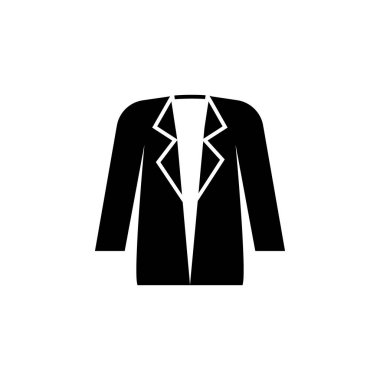 kadın ceket simgesi beyaz arka plan üzerinde