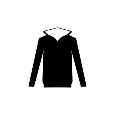 Kapşonlu kazak simgesi beyaz arka plan üzerinde