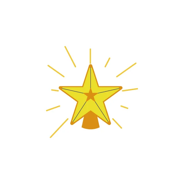 Star Decorazione Icona Colori Elemento Natale Capodanno Illustrazione Design Grafico — Vettoriale Stock