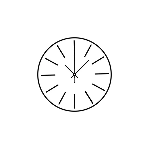 Ikone Der Runden Wanduhr Beginn Ist Uhr Hochwertiges Grafikdesign Schilder — Stockvektor