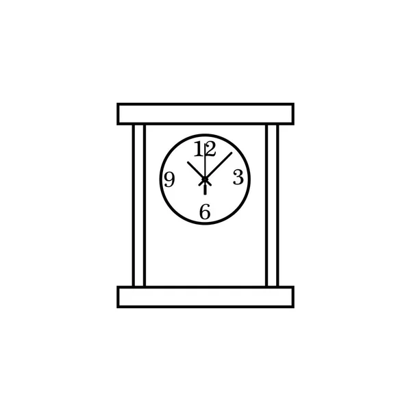 Cuadro Cuadrado Icono Línea Reloj Icono Del Reloj Diseño Gráfico — Archivo Imágenes Vectoriales