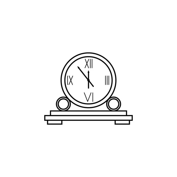 Table Ronde Icône Ligne Horloge Icône Horloge Design Graphique Qualité — Image vectorielle