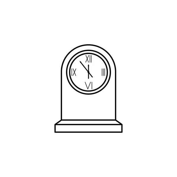 圆桌时钟线图标 时钟图标 优质的平面设计 符号集合 网站的简单图标 网页设计 白色背景上的移动应用程序 — 图库矢量图片