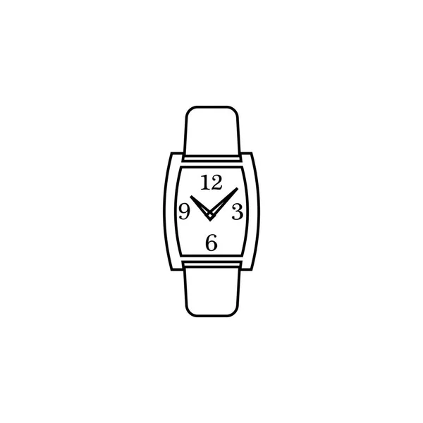 Vierkante Mannen Wrist Watch Lijn Pictogram Het Pictogram Van Klok — Stockvector