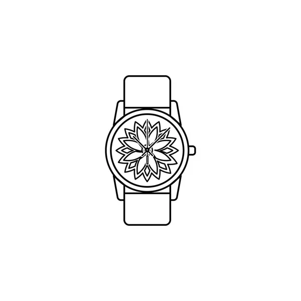 Clássico Analog Men Wrist Watch Line Icon Ícone Relógio Design —  Vetores de Stock