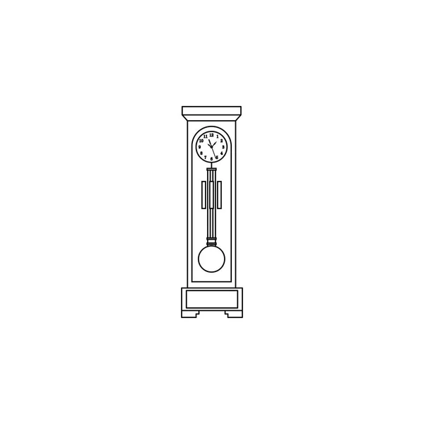 立って時計振子ライン アイコン 時計のアイコン プレミアム品質のグラフィック デザイン サイン シンボル コレクション Web サイト — ストックベクタ
