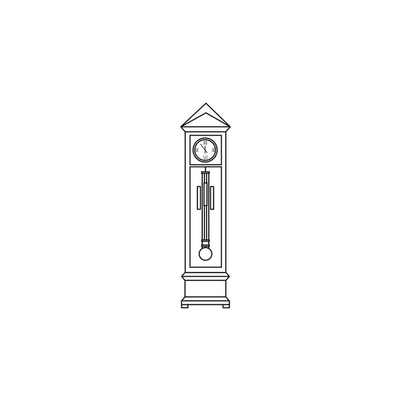 Standing Clock Pendulum Line Icon Clock Icon Premium Quality Graphic — Stock Vector