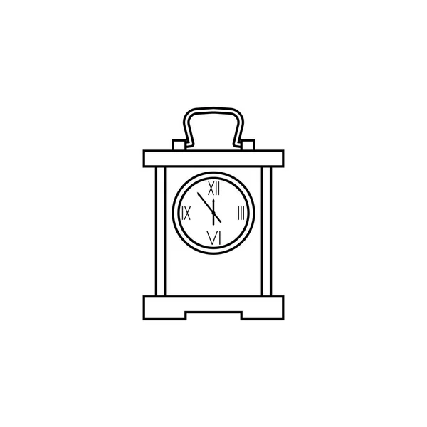 Table Carrée Icône Ligne Horloge Icône Horloge Design Graphique Qualité — Image vectorielle