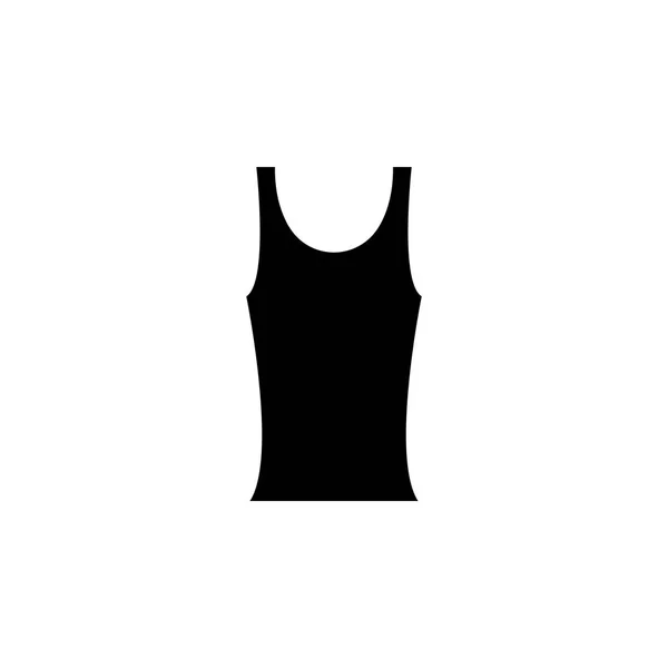 黑色坦克 T恤的妇女图标在白色背景 — 图库矢量图片