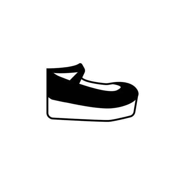 Peron Sepatu Hak Tinggi Ikon Pada Latar Belakang Whte - Stok Vektor