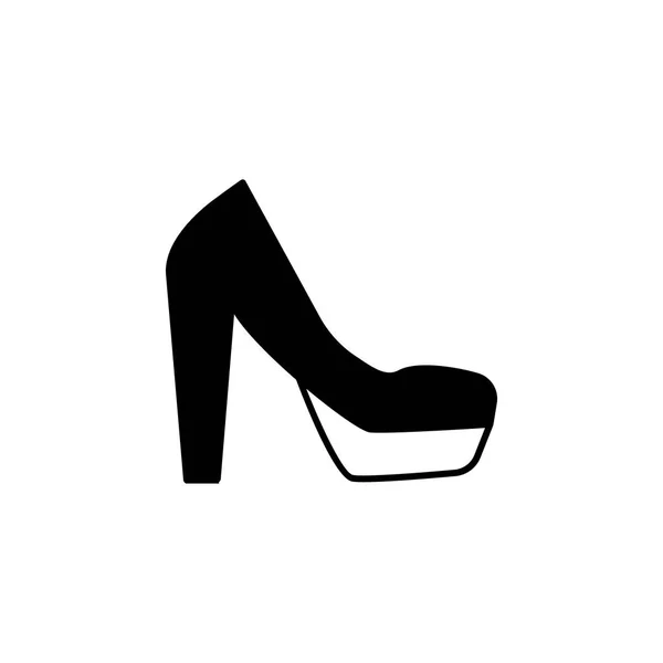Platform High Heels Shoes Icon White Background — Stock Vector