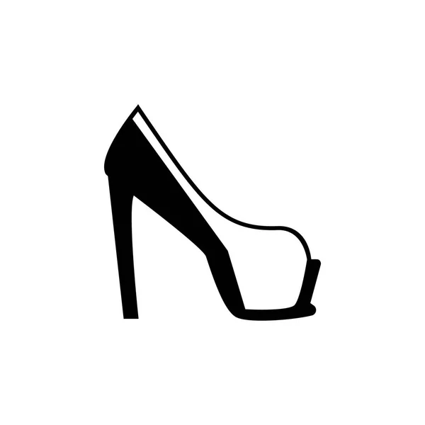 Platform High Heel Shoe Icon White Background — Stock Vector