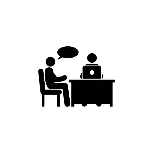 Conversación Con Icono Las Autoridades Elemento Compañeros Icono Para Concepto — Vector de stock