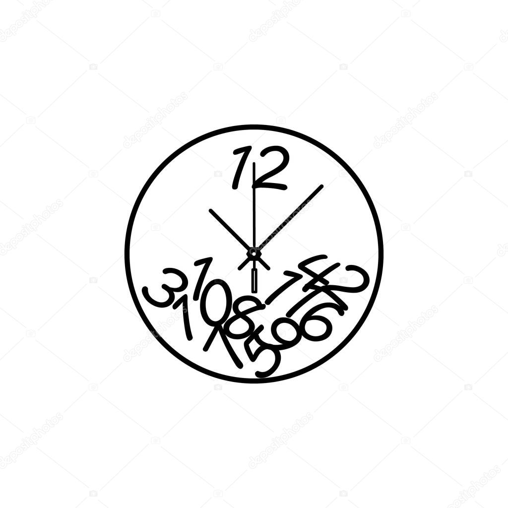 Round wall clock line icon. Clock Icon. Premium quality graphic design. Signs, symbols collection, simple icon for websites, web design, mobile app on white background