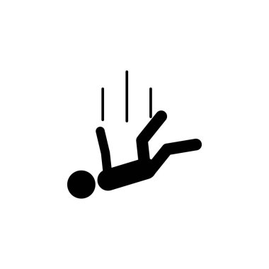 Adam düşüyor simgesi beyaz arka plan üzerinde.