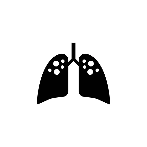 白色背景上的肺癌图标 — 图库矢量图片