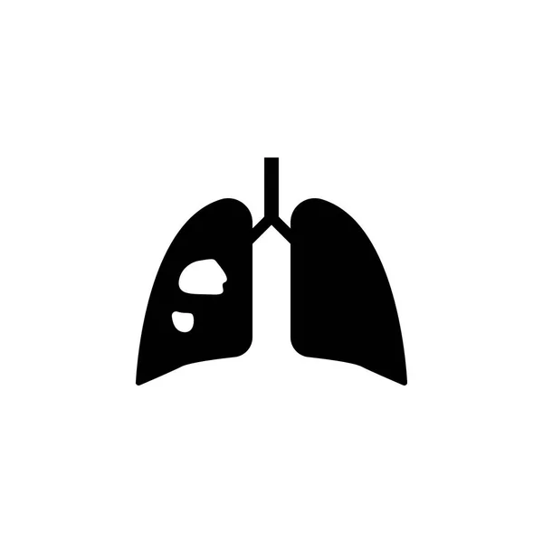 白色背景上的肺癌图标 — 图库矢量图片