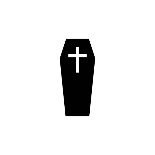 Coffin Vector Icon White Background — Stock Vector