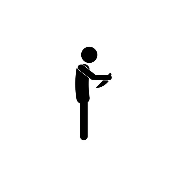 Cuchillo Suicida Icon Sobre Fondo Blanco — Vector de stock