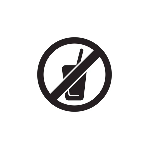 Sin Bebida Icono Signo Prohibido Sobre Fondo Blanco — Vector de stock