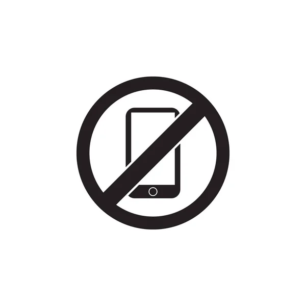 Phone Prohibited Sign Icon White Background — Stock Vector