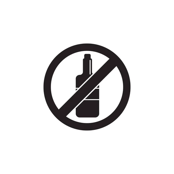 Немає Алкоголю Заборонений Знак Білому Тлі — стоковий вектор