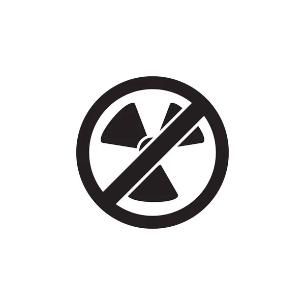 Kein Strahlungssymbol Auf Weißem Hintergrund — Stockvektor