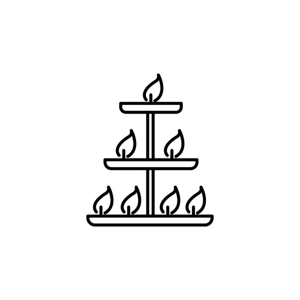 Икона Фестиваля Дивали Белом Фоне Элементы Индуистского Фестиваля Diwali Графического — стоковый вектор
