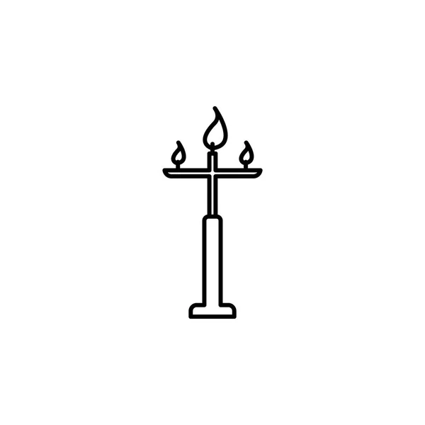 Свеча Дивали Стоит Иконой Белом Фоне Элементы Индуистского Фестиваля Diwali — стоковый вектор