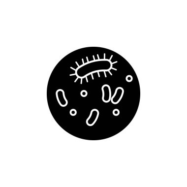 Mikroskop altındaki bakteriler. Virüs simgesi elementi. Kaliteli grafik tasarım simgesi. Beyaz arkaplanda web siteleri, web tasarımı, mobil uygulama için işaretler ve semboller koleksiyonu simgesi