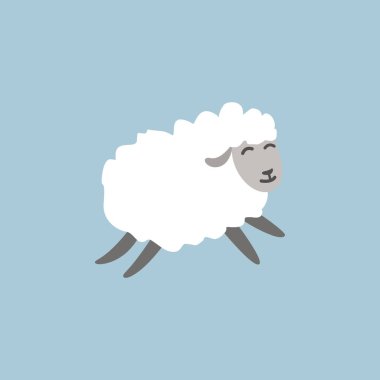 Kurban Bayramı tebrik kartı tasarımı kağıt ile Müslüman toplum için sevimli bebek koyun kesti. Origami Kurban Bayramı. EID Mübarek. Mavi arka plan. Beyaz ram.