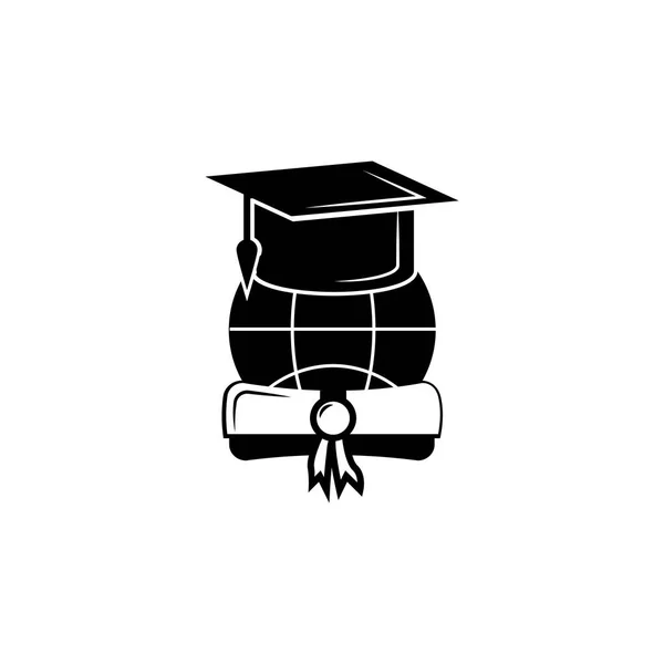 Gorra Graduación Con Icono Diploma Icono Graduación Vectorial Educación Grado — Archivo Imágenes Vectoriales