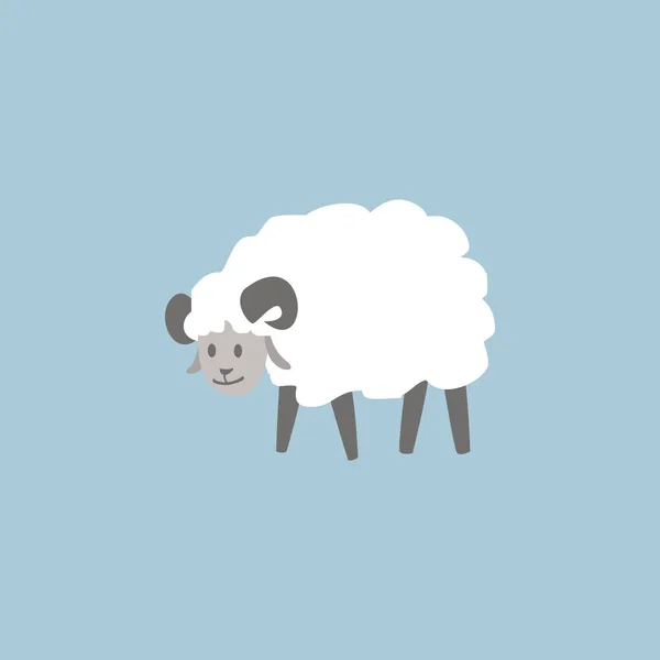 Carte Voeux Eid Adha Avec Papier Coupé Mignon Bébé Mouton — Image vectorielle