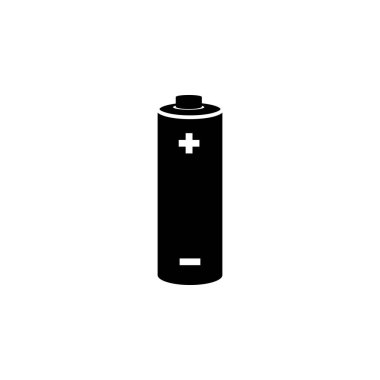 Pil simgesi - artı eksi simgesi beyaz arka plan üzerinde