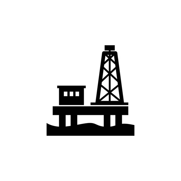 Oleju Rig Platformy Ikona Białym Tle — Wektor stockowy