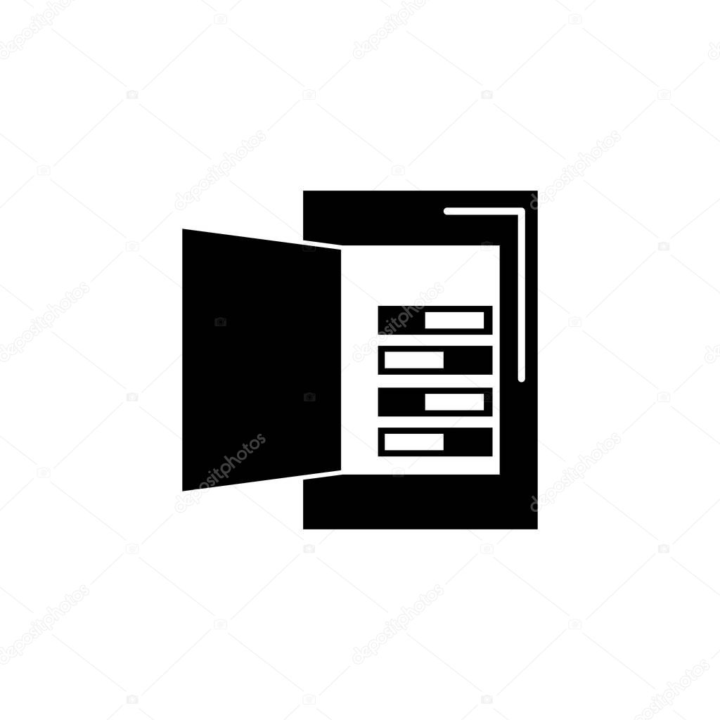 Electric box line icon on white background