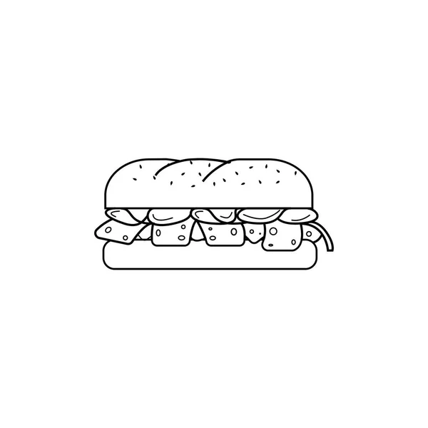 Icono Sándwich Elemento Comida Rápida Para Concepto Móvil Aplicaciones Web — Vector de stock